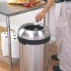 16 Gallon Brushed Stainless Steel Bullet Open-Top Round Trash Can