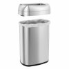 16 Gallon Elliptical Open Top Stainless Steel Trash Can