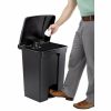 17 Gallon Plastic Step-On Trash Receptacle (Black)