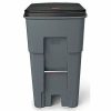 65 Gallon Rollout Trash Can W/ Lid (Black)