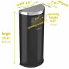 9 Gallon Stainless Steel Half-Round Side-Entry Trash Can (Black/Steel)