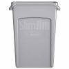 Commercial Slim Jim 23 Gallon Gray Rectangle Trash Can