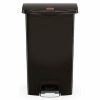 Commercial Slim Jim 24 Gallon Front Step-On Resin Trash Can (Black)