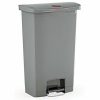 Commercial Slim Jim 24 Gallon Front Step-On Resin Trash Can (Gray)