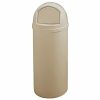 Marshal 15 Gallon Plastic Round Trash Can (Beige)