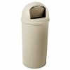 Marshal 15 Gallon Plastic Round Trash Can (Beige)