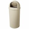 Marshal 15 Gallon Plastic Round Trash Can (Beige)