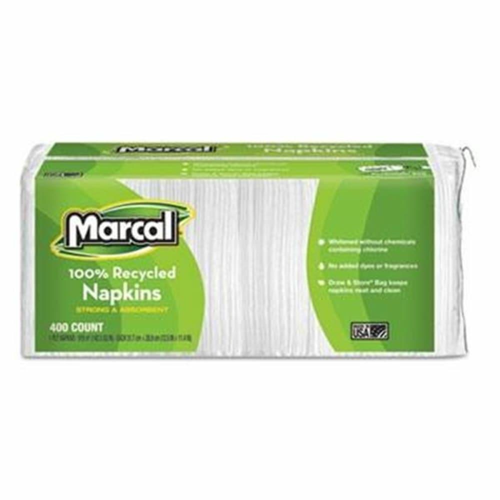 1-Ply 100 Percent Recycled Luncheon Napkins (2,400-Carton) (White)