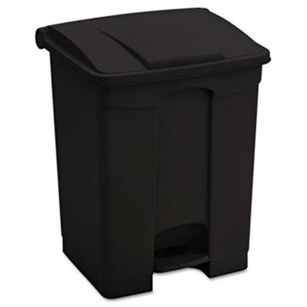 17 Gallon Plastic Step-On Trash Receptacle (Black)