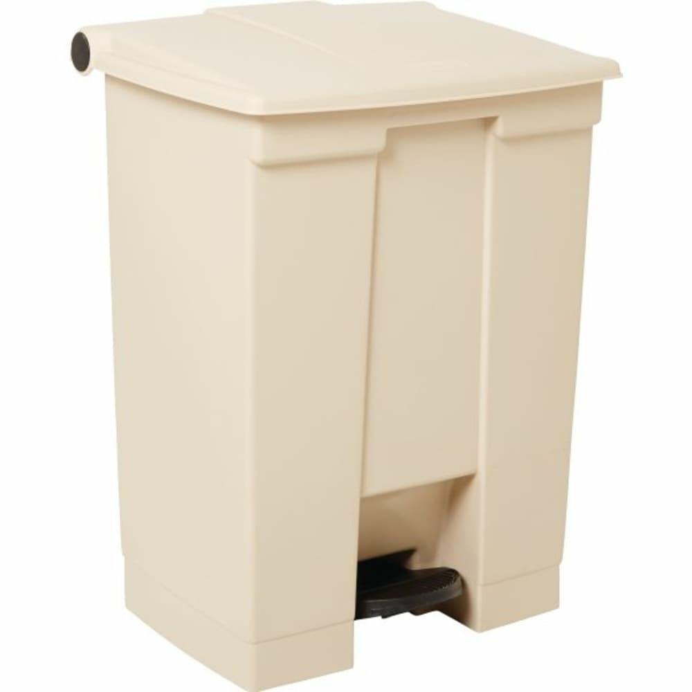 18 Gal Beige Polyethylene Rectangular Step-On Trash Can