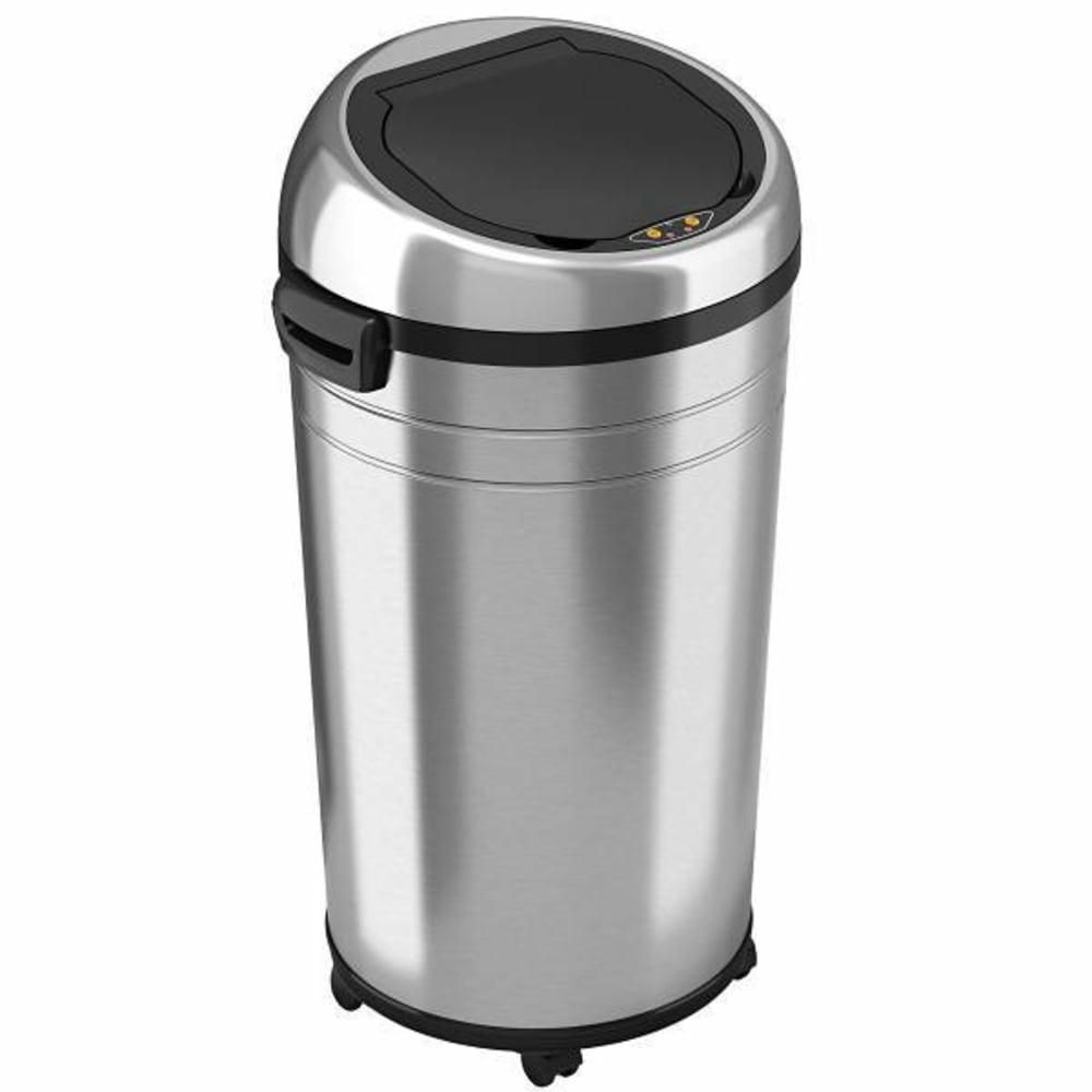 23 Gallon Stainless Steel Round Sensor Trash Can (Silver)