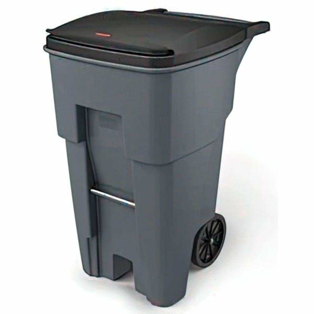 65 Gallon Rollout Trash Can W/ Lid (Black)