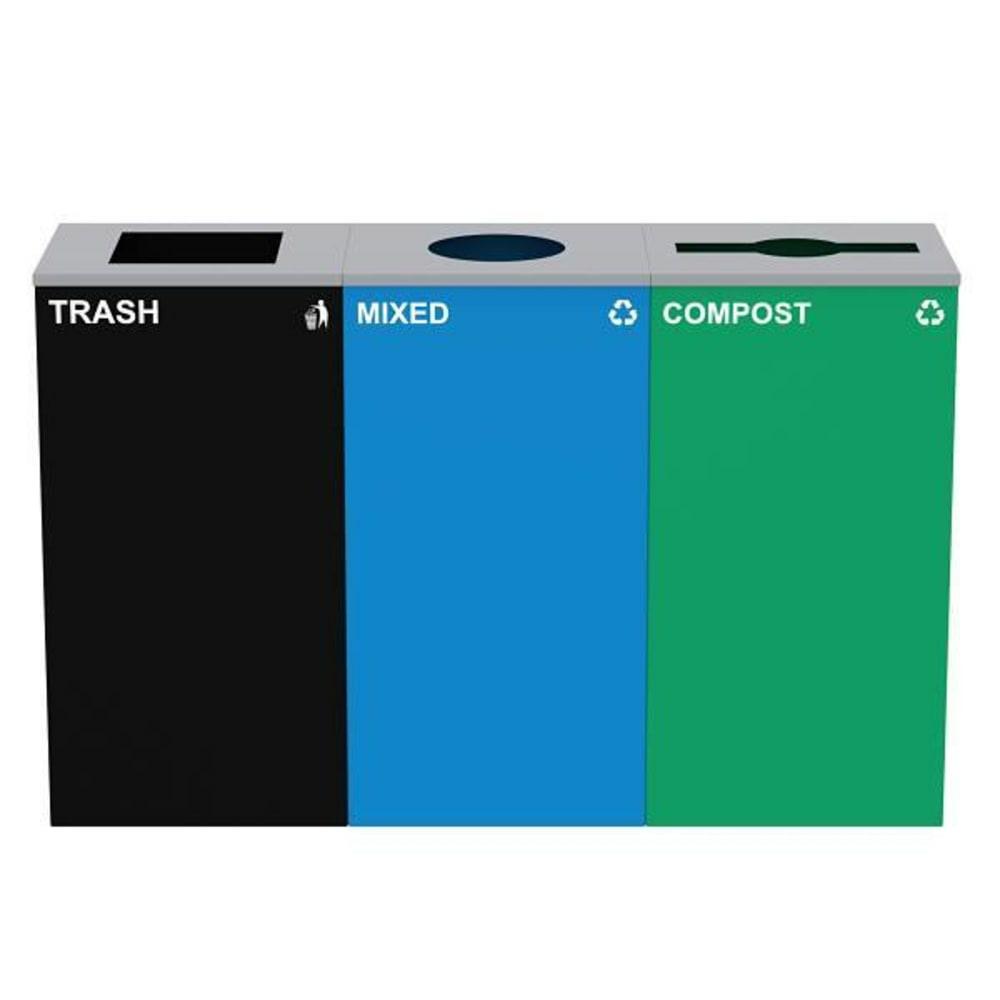 87G Steel Blue Mixed Bin Green Compost Bin Black