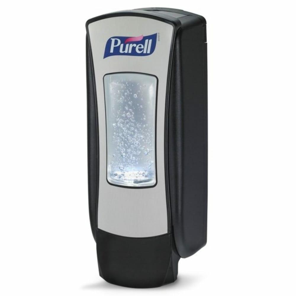 Adx-12 Push-Style Sanitizer Dispenser, Chrome/Black, For 1200 Ml Adx-12 Hand Sanitizer Refills