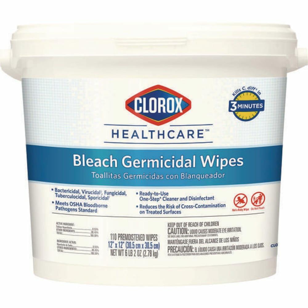 Bleach Germicidal Wipes, 12 X 12, Unscented, (110-Box)