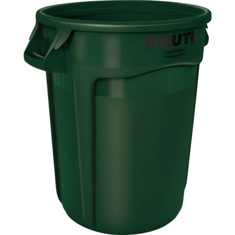 Brute 55 Gal Green Round Utility Trash Can (3-Pack)