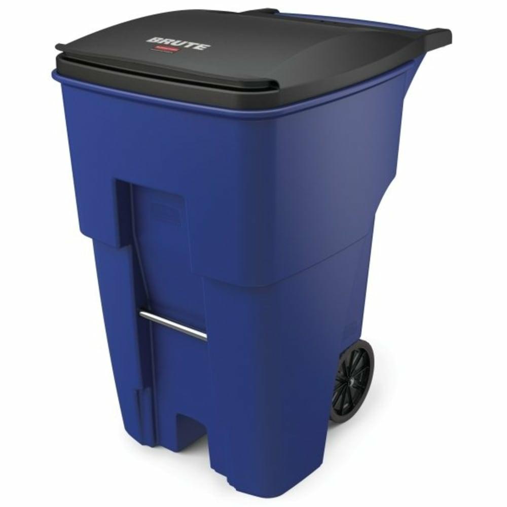 Brute 95 Gal Blue Rectangular Standard Rollout Container W/ Lid