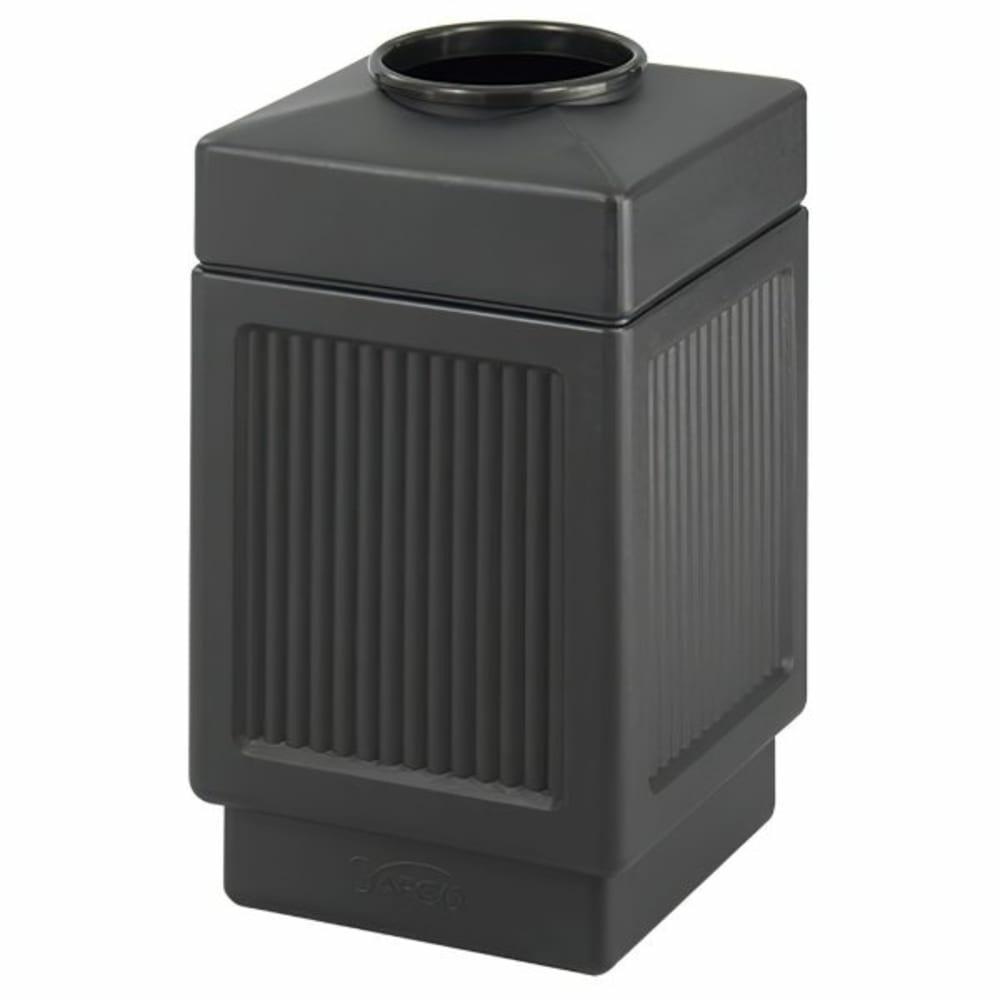 Canmeleon 38 Gallon Recessed Panel Top-Open Trash Receptacle (Black)