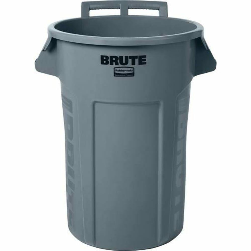 Commercial 44 Gal. Brute Round Vented Wheeled Trash Can (Gray) (4-Case)