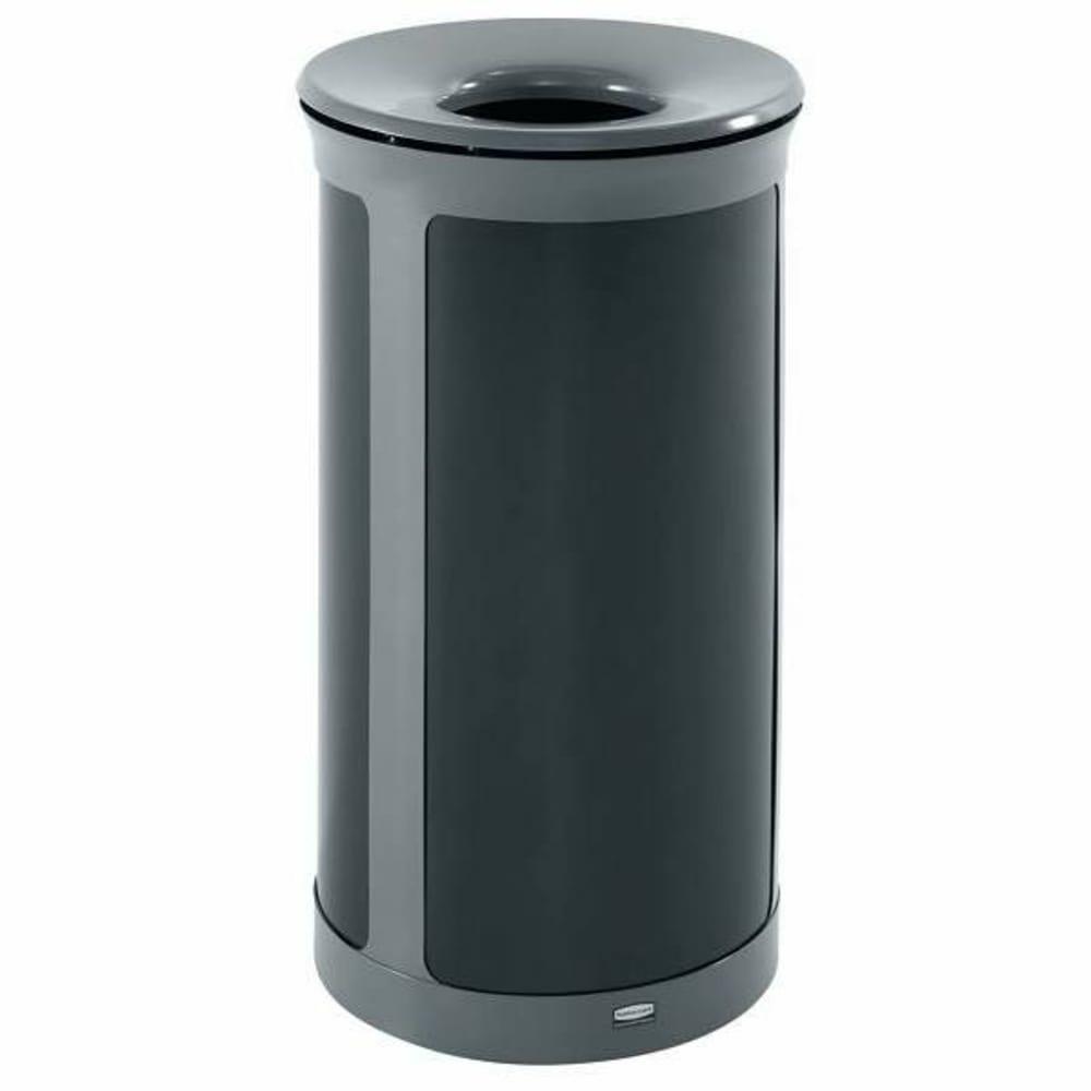 Commercial Deco Indoor Trash Can 33 Gal Round Pearl Gray/Umbra Gray