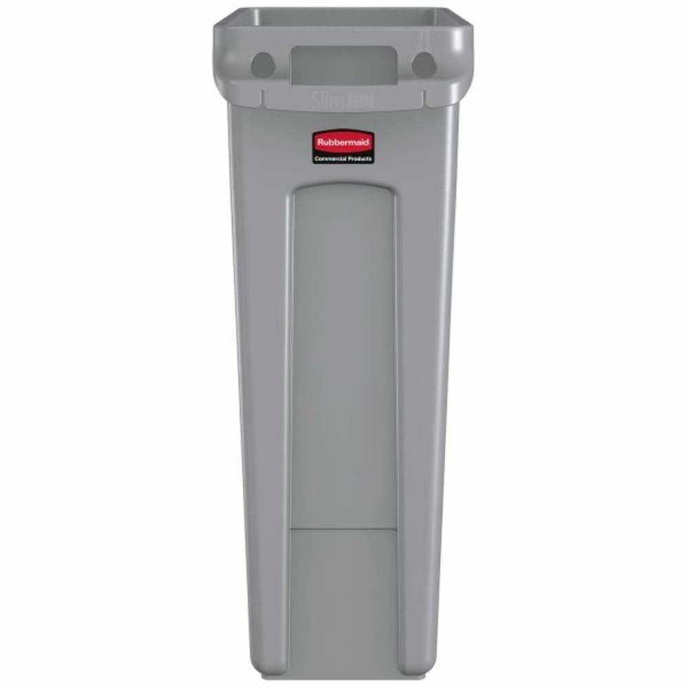 Commercial Slim Jim 23 Gallon Gray Rectangle Trash Can