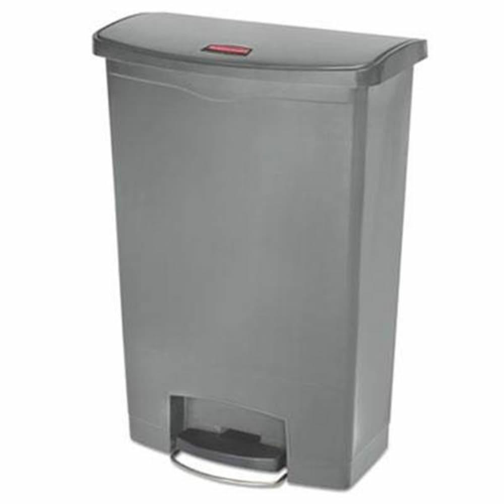 Commercial Slim Jim 24 Gallon Front Step-On Resin Trash Can (Gray)