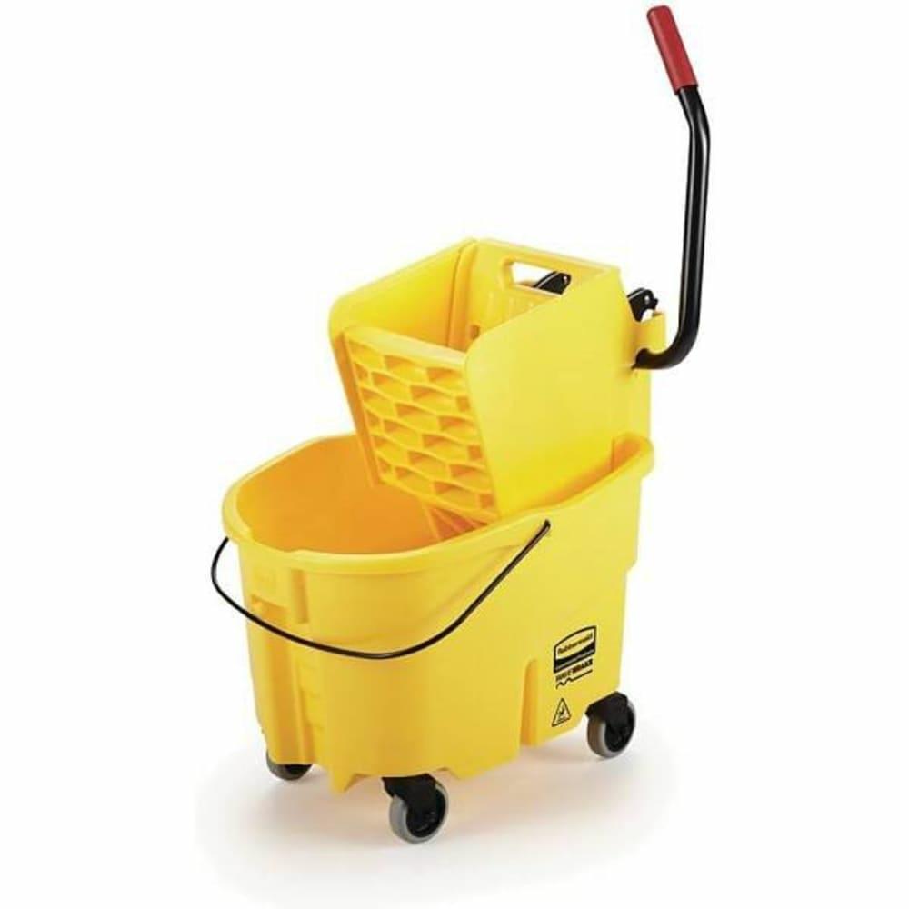 Commercial Wavebrake 26 Quart Side-Press Mop Bucket And Wringer (Yellow)