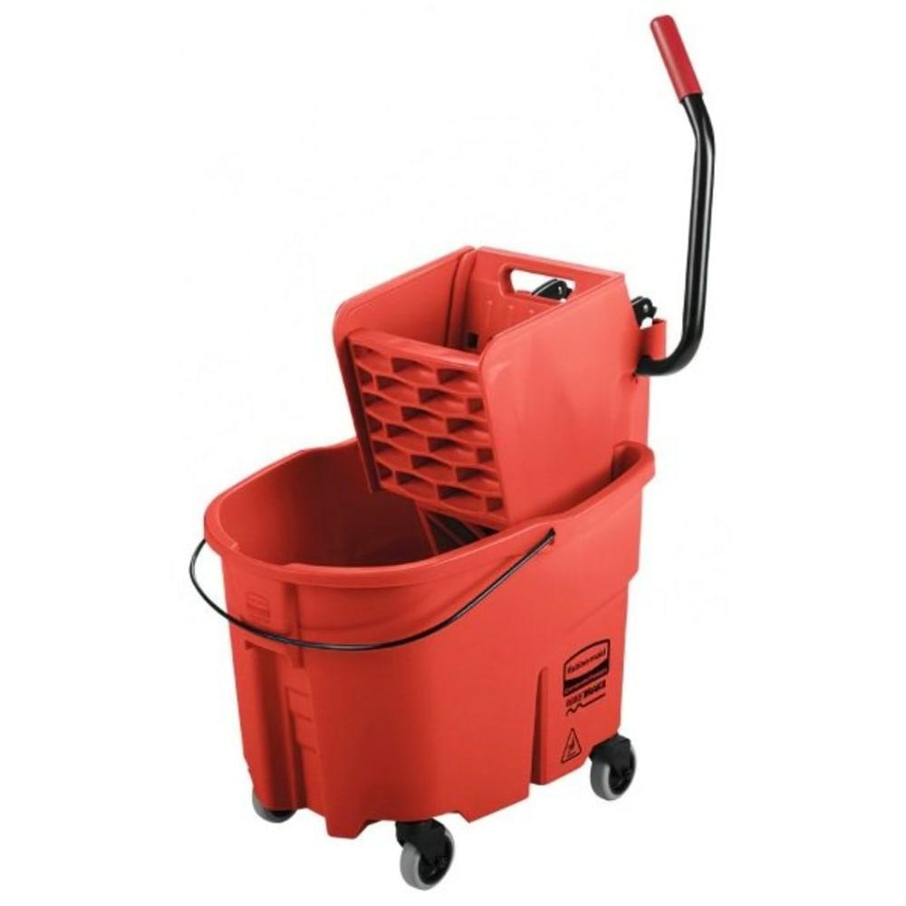 Commercial Wavebrake 8.75 Gal. Side-Press Mop Bucket And Wringer (Red)