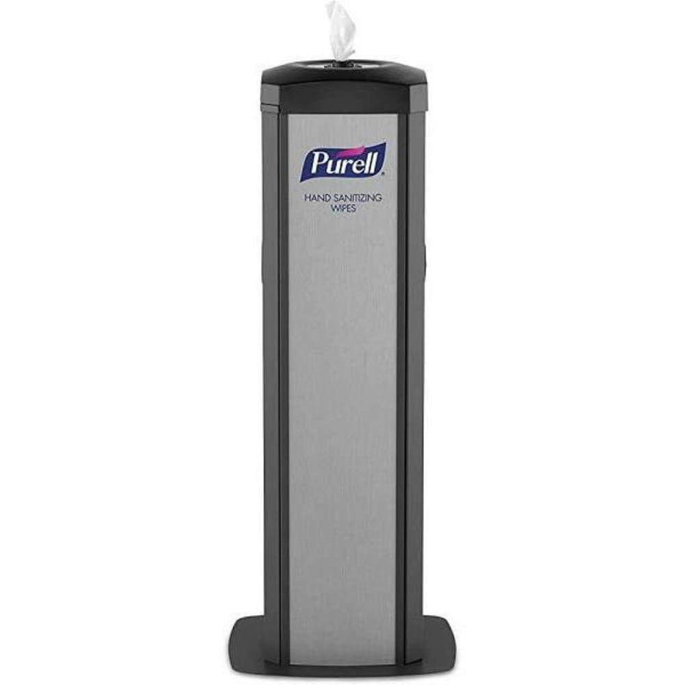 Ds360 High-Capacity Floor Stand Silver Dispenser Stand Sanitizing Wipes