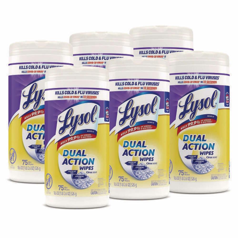 Dual Action Anti-Bacterial Disinfectant Wipes (75-Canister)