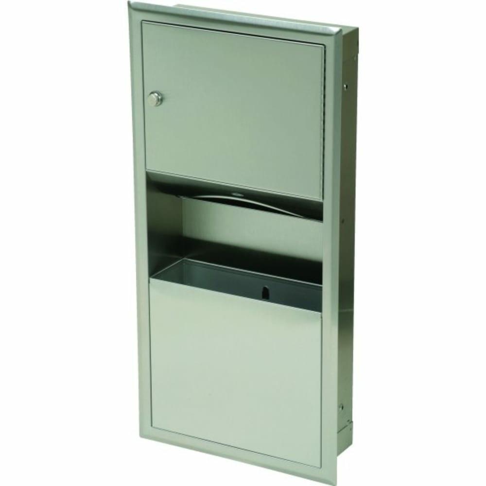 Folded Towel Dispenser And 2 Gallon Waste Bin (Stainless Steel)