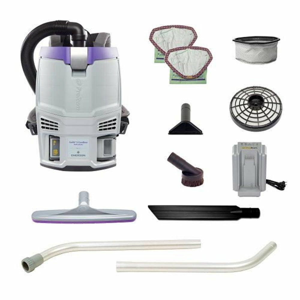 Gofit 3 Cordless Commercial Backpack Vacuum W/Xover Two-Piece Wand Kit