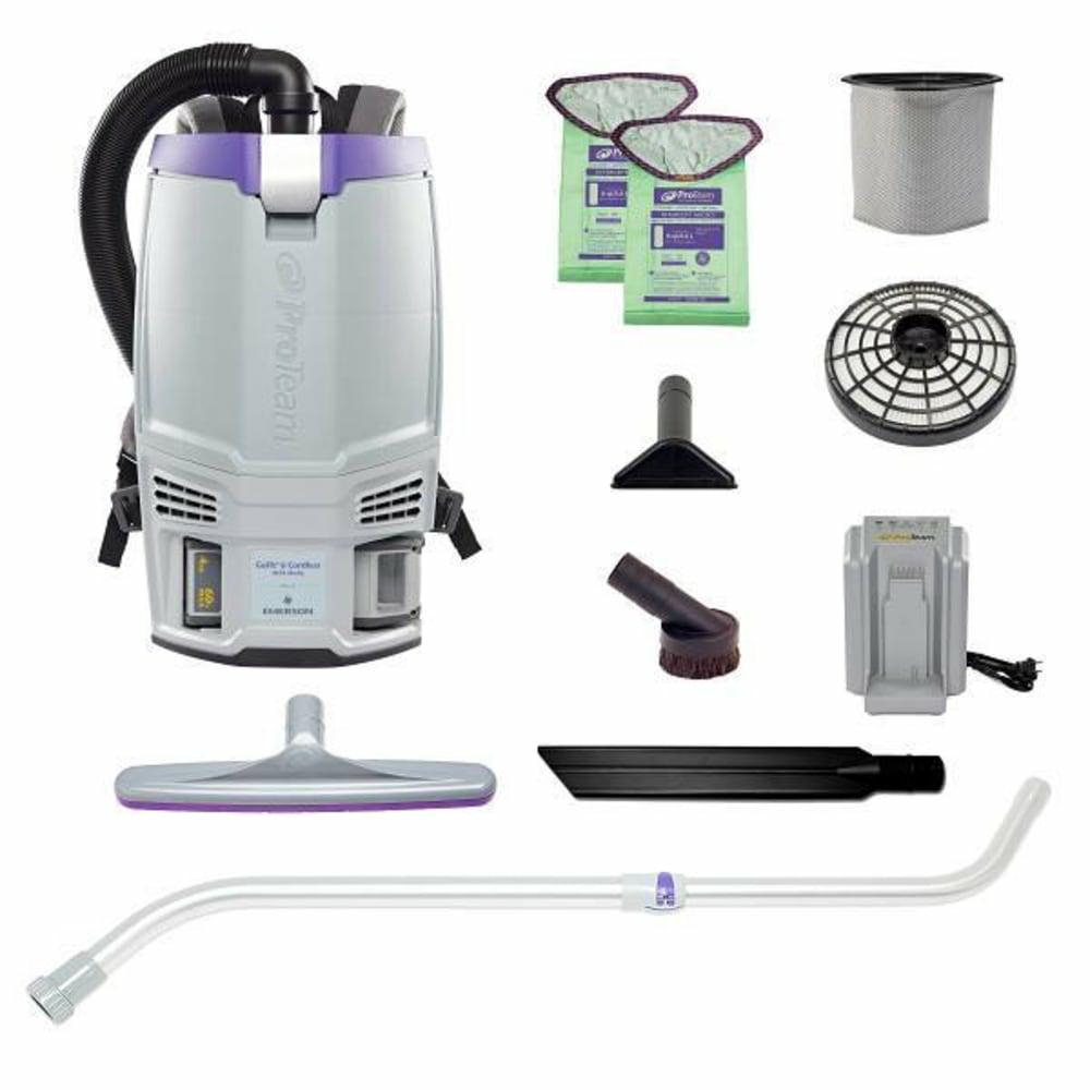 Gofit 6 Cordless Com Backpack Vacuum W/Xover Telescoping Wand Kit