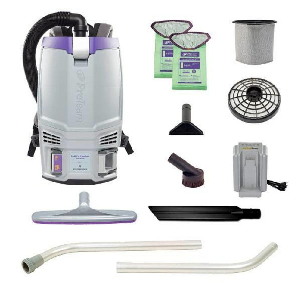 Gofit 6 Cordless Com Backpack Vacuum W/Xover Two-Piece Wand Kit