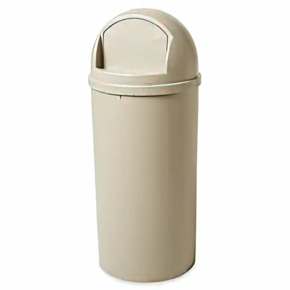 Marshal 15 Gallon Plastic Round Trash Can (Beige)