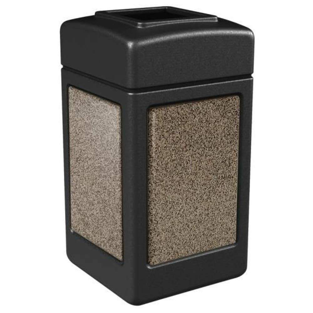 Products 42 Gallon Black Waste Container With Riverstone Panels