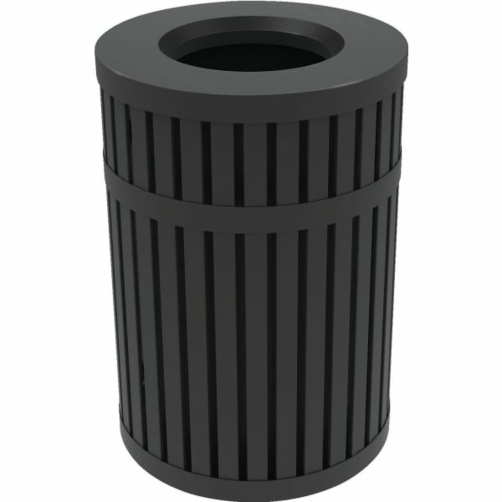 Products Archtec Parkview 45 Gallon Stainless Steel Slotted Trash Can (Black)