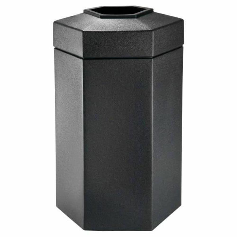 Products Polytec Hexagon Trash Receptacle, 50 Gallon, Black