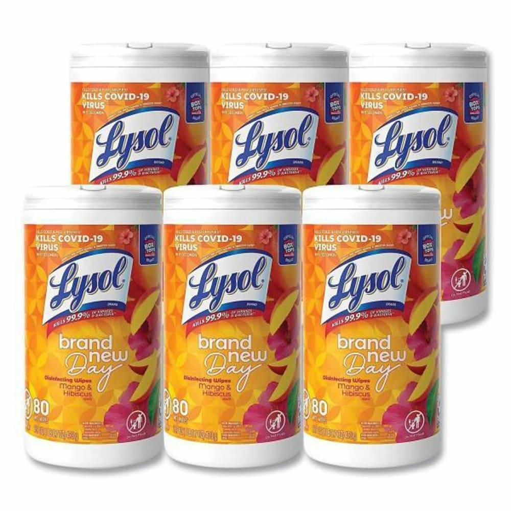 Professional Brand Disinfecting Wipes 1-Ply Mango/Hibiscus White Case Of 6