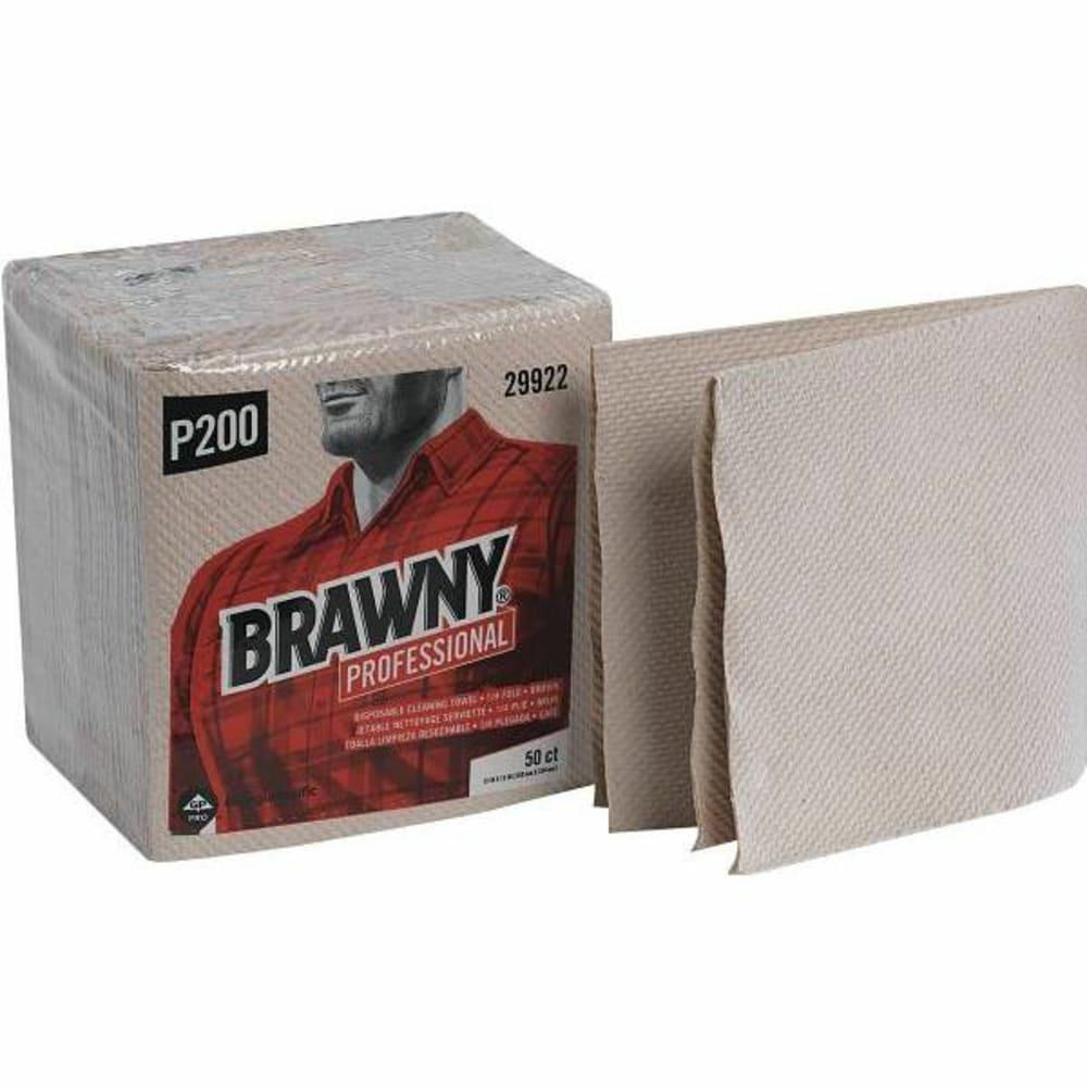 Professional P200 1/4-Fold Brown Disposable Cleaning Towel